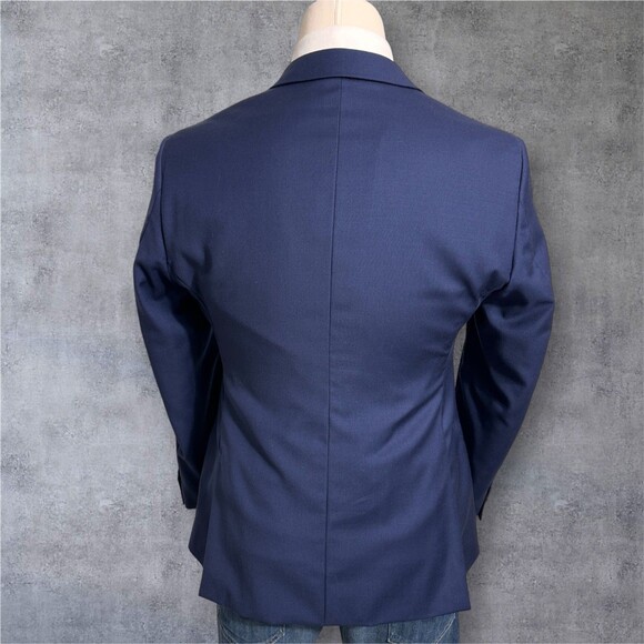 INDOCHINO Mens Navy Blazer 40S Sport Coat Two Button Jacket 100% Wool Blue Suits - Picture 14 of 14